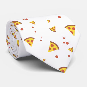 Cravate Drôle Motif Minimaliste de Pizza Pepperoni Rétro