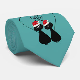 Cravate Drôle Noël fantastique dessin animé chat amour cou