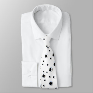 Cravate Drôle noir et blanc de Googily de yeux écarquill