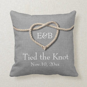 Cravate du Coussin Mariage Knot Grey Burlap