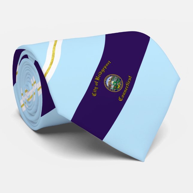 Cravate du drapeau de la ville de Bridgeport (Conn (Roulé)