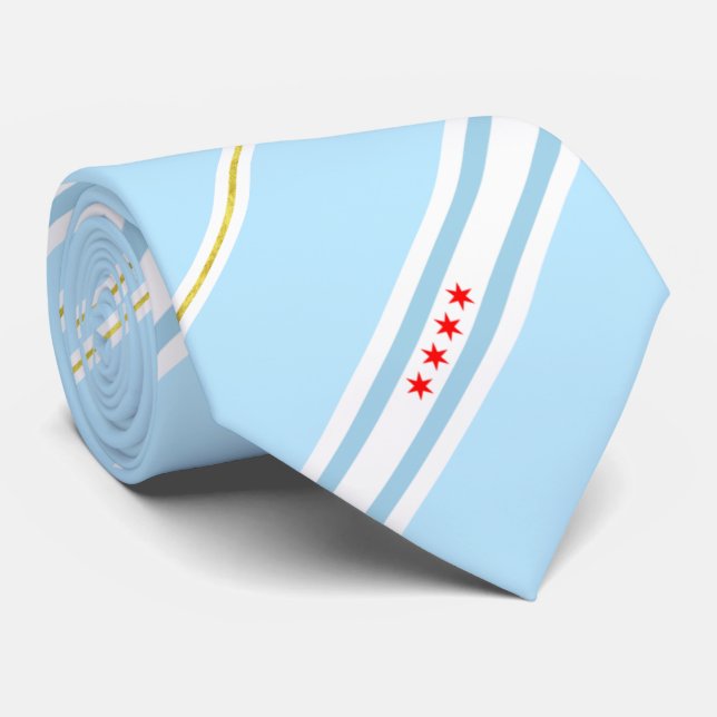 Cravate du drapeau de la ville de Chicago (Illinoi (Roulé)