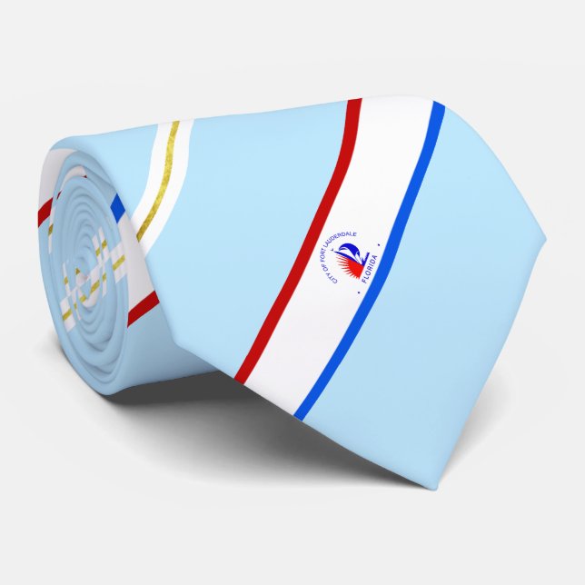 Cravate du drapeau de la ville de Fort Lauderdale  (Roulé)
