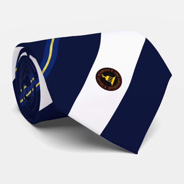 Cravate du drapeau de la ville de Hamilton (Ohio) (Roulé)