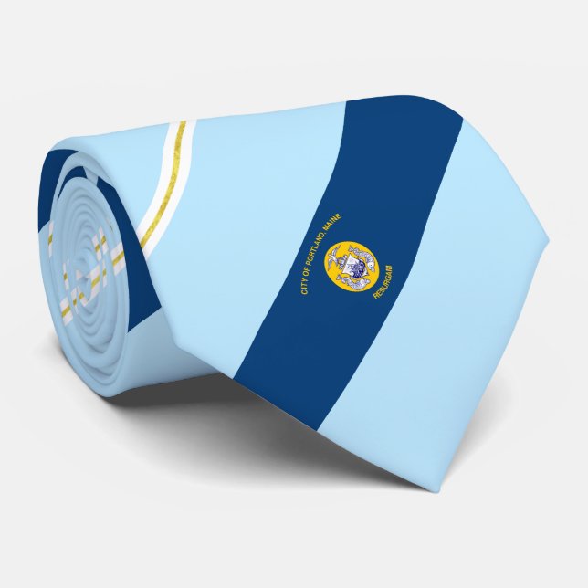 Cravate du drapeau de la ville de Portland (Maine) (Roulé)