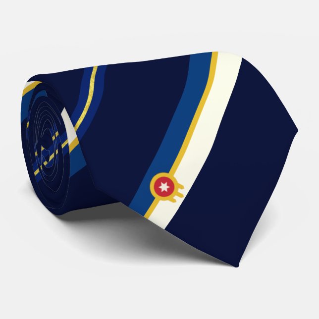 Cravate du drapeau de la ville de Tulsa (Oklahoma) (Roulé)