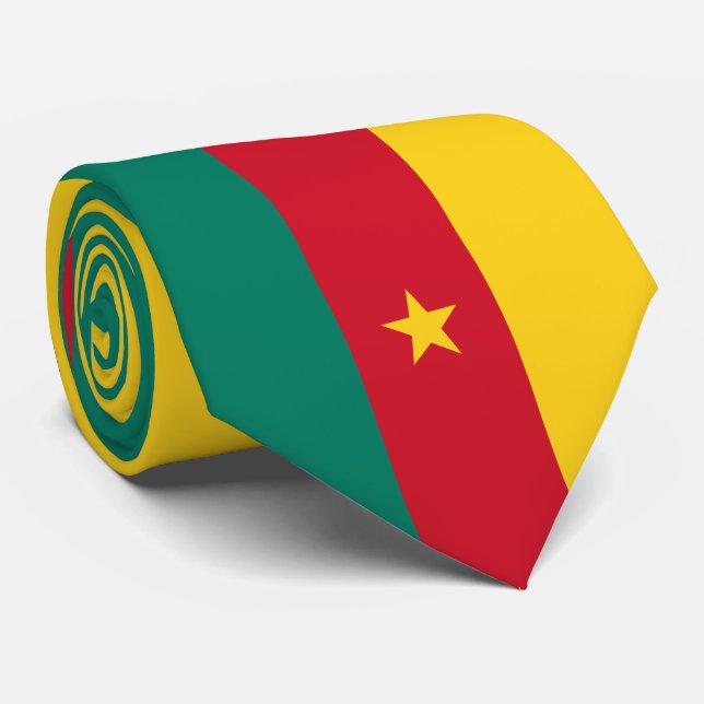 Cravate du drapeau du Cameroun patriotique (Roulé)