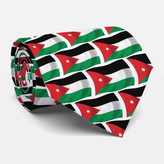 Cravate du drapeau jordanien (Roulé)