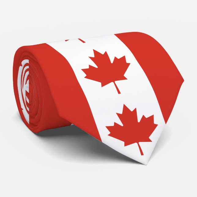 Cravate du drapeau patriotique canadien (Roulé)