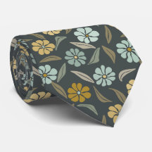 Cravate du jardin de printemps fleuri Retro