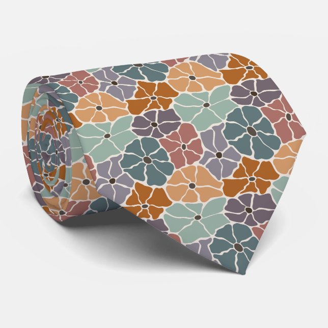 Cravate du jardin de printemps fleuri Retro (Roulé)
