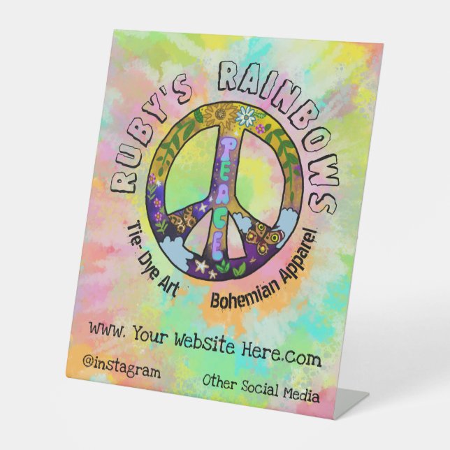 Cravate-Dye Art et panneau piédestal appreal de Bo (Recto)