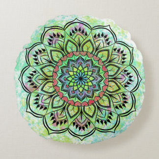 Cravate-Dye Mandala Méditation Coussin ronde