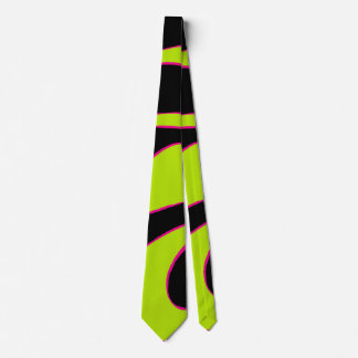 Cravate Ebb et flux 2 en Lime vert, rose chaud et noir