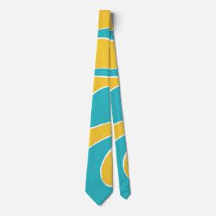 Cravate Ebb et flux 2 en turquoise et jaune
