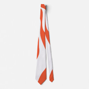 Cravate Ebb et flux 4 en orange et blanc