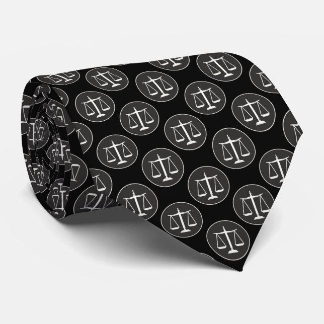 Cravate Échelles d'avocat du motif | de justice (Roulé)