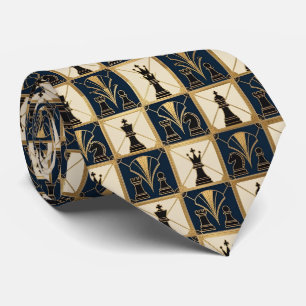 Cravate Échiquier Faux Soie   Jeu d'échecs de luxe Gentlem