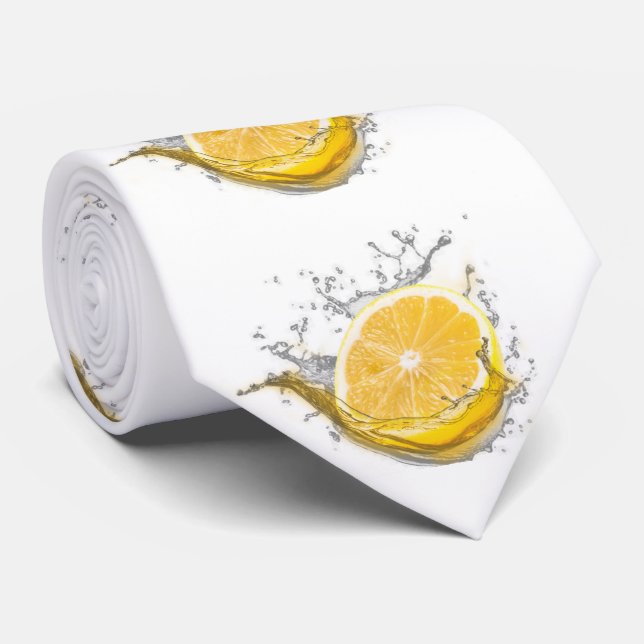 Cravate Éclaboussure de citron (Roulé)