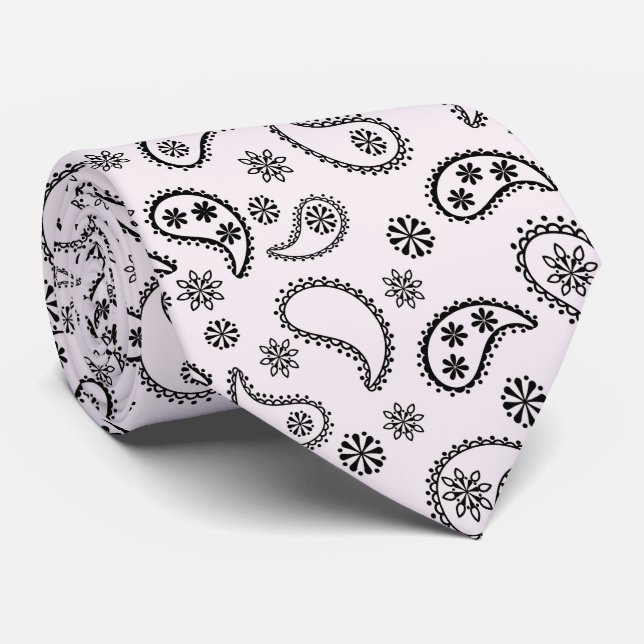 Cravate Écran noir et blanc Bandana (Roulé)