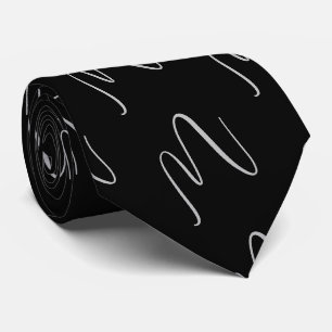 Cravate Écriture Élégante Noire