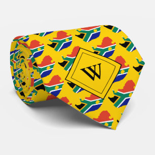 Cravate Écriture SUD-AFRIQUE Monogramme Christian YELLOW