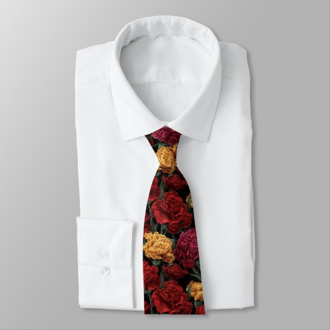 Cravate Edgy Christmas Gift For Men Carnation Flower (Attaché)