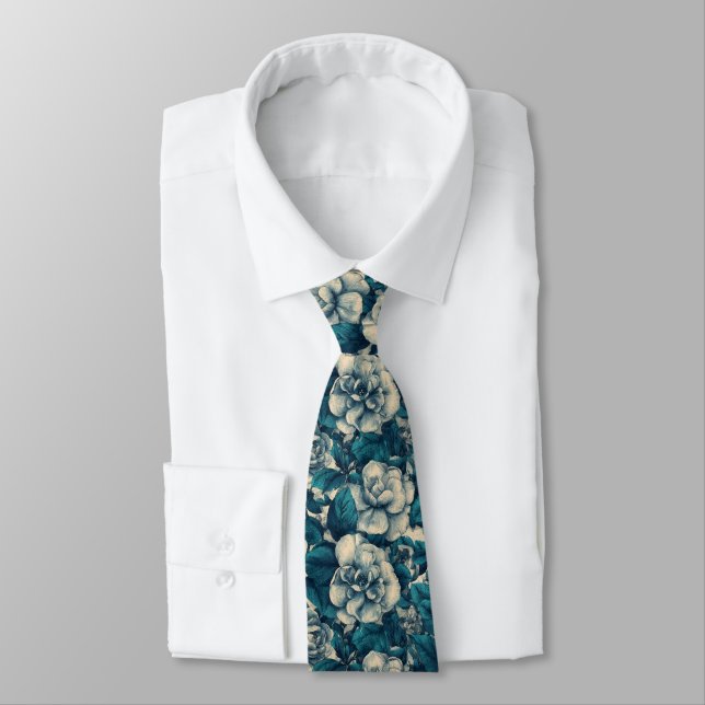 Cravate Edgy Gift  For Boyfriend Gardenias Flower (Attaché)