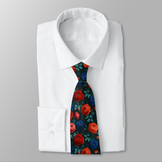 Cravate Edgy Valentine Gifts For Dad Ranunculus Flower (Attaché)