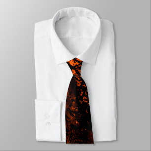 Cravate Effet Dessin de peinture orange et noir