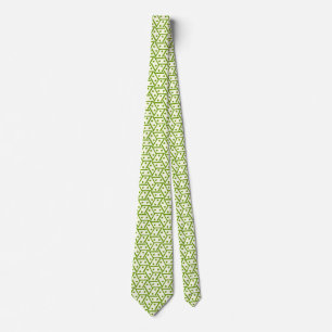 Cravate Effet Domino - Crème sur vert