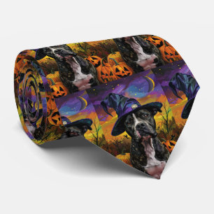 Cravate Éffrayant American Staffordshire Halloween Citroui