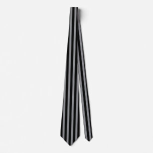 Cravate Élégance classique rayures verticales gris et noir