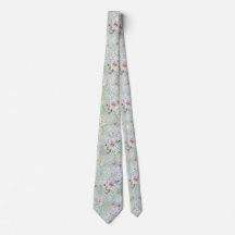 Elégant Aqua Floral Mariage Necktie