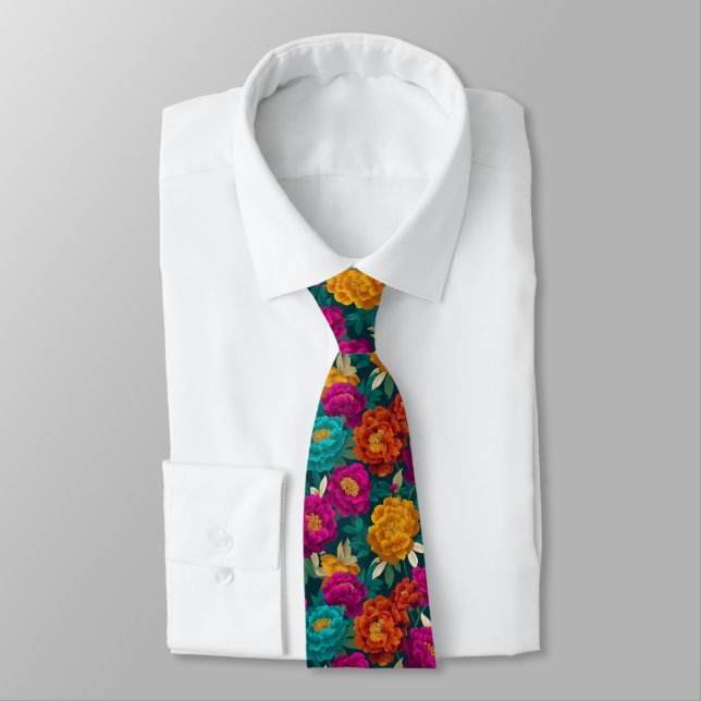 Cravate Elegant Birthday Gifts For Husband Peonies (Attaché)