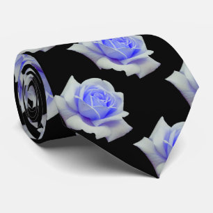 Cravate Élégant bleu poudre Roses Floral