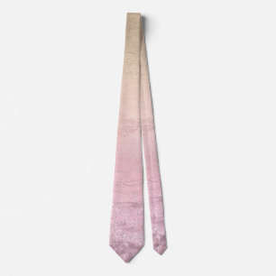 Cravate Élégant chic moderne rose or parties scintillant