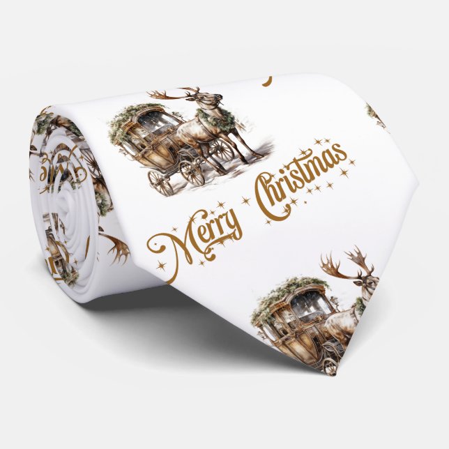 Cravate Élégant classique pastel vert et or Noël (Roulé)