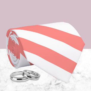 Cravate Élégant corail blanc Motif rayé