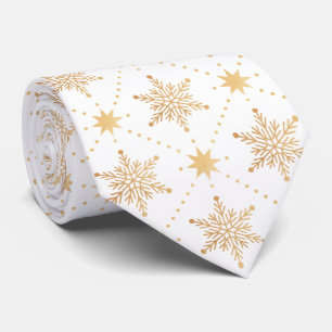 Cravate Élégant Faux Gold Snowflakes Noël Patttern