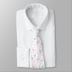 Cravate Élégant Flamant rose rose Motif exotique