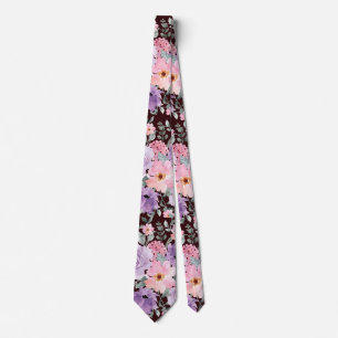 Cravate Élégant floral sur Mariage d'aquarelle Bourgogne