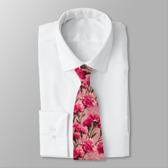 Cravate Elegant Gift  For Boyfriend Carnation Floral (Attaché)
