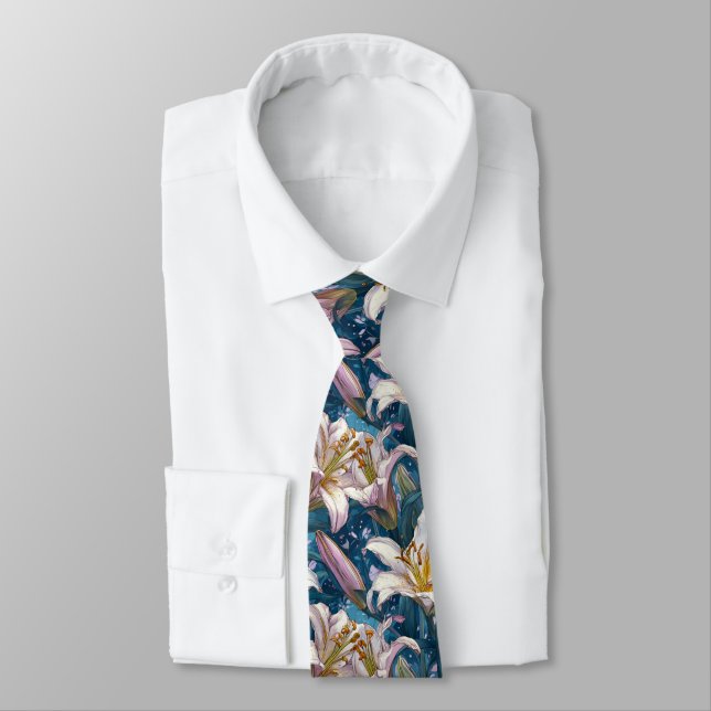Cravate Elegant Gifts For Father Lilies (Attaché)