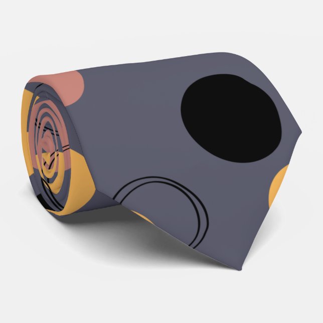 Cravate Elégant gris abstrait noir motif hommes (Roulé)