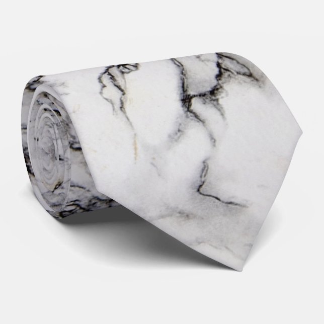 Cravate Elégant Gris Blanc Et Gris Noir (Roulé)