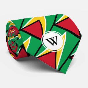Cravate Élégant GUYANA DRAPEAU Écriture Monogramme