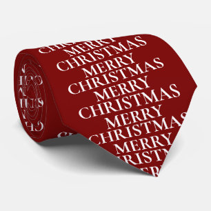 Cravate Élégant "Joyeux Noël" Red Custom Holiday