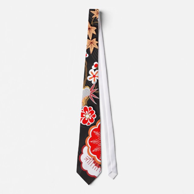 Cravate Élégant Kimono d'automne japonais (Devant)