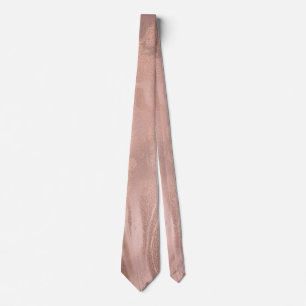 Cravate Élégant look de marbre doré rose en cuivre mode